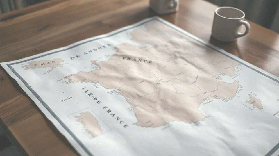 Jakie regiony są zaznaczone na mapie Francji?